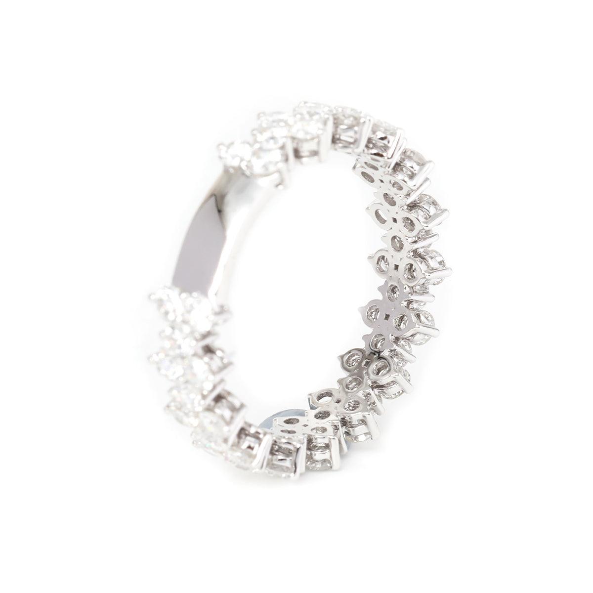14K White Gold Round Lab Diamond Lace Shaped Wedding Ring - FIORESE JEWELRY