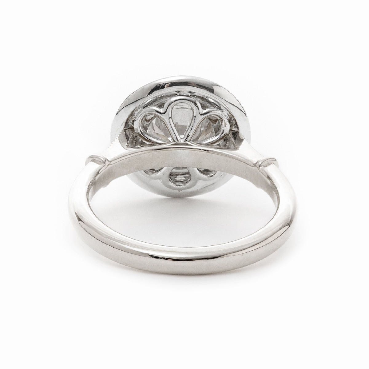 14K Yellow Gold 2ct Old European Cut Lab Diamond Miillegrain Vintage Ring with a 14K White Gold Round Diamond Halo - FIORESE JEWELRY