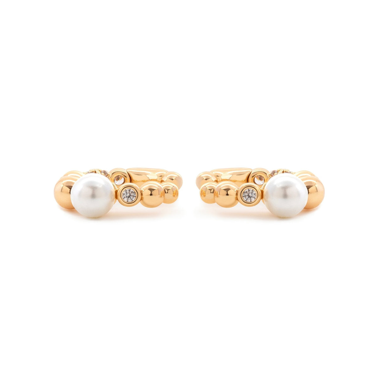 14K Yellow Gold 5mm Fresh - water Pearl Boho - Style Open Ear Cuff - FIORESE JEWELRY