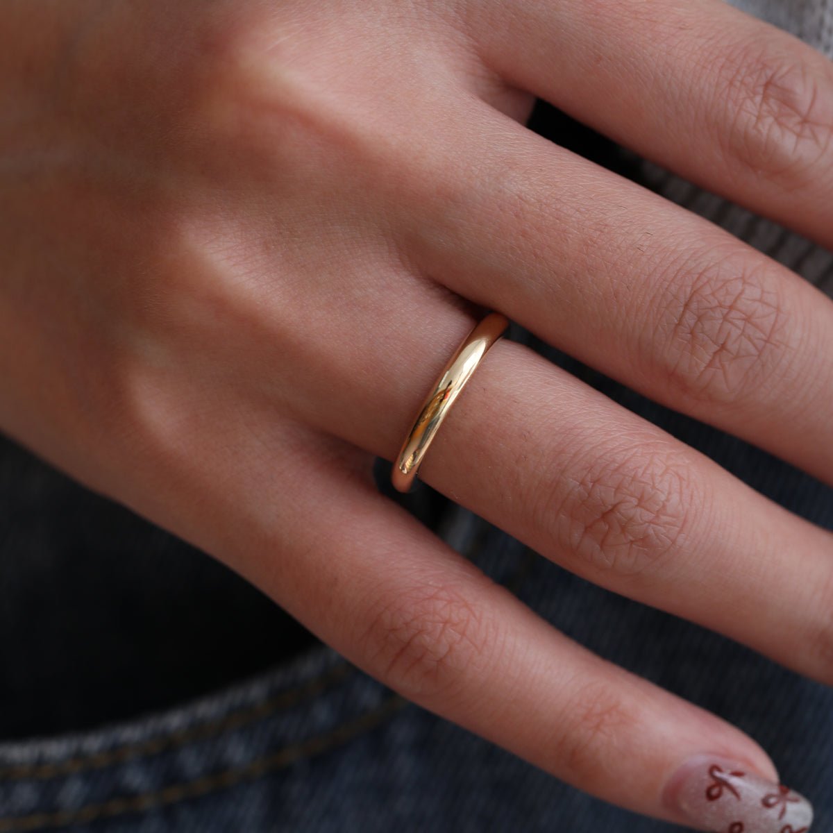 18K Plain Gold Ring - FIORESE JEWELRY