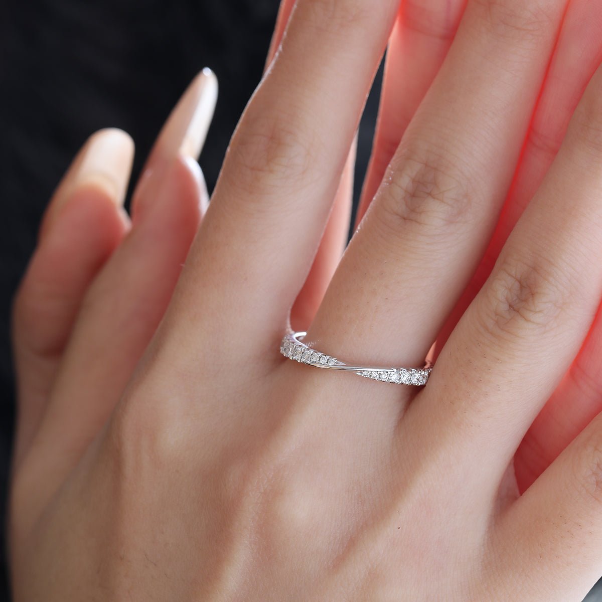 18K White Gold Round Cut Lab Diamond Wedding Ring Enhancer - FIORESE JEWELRY