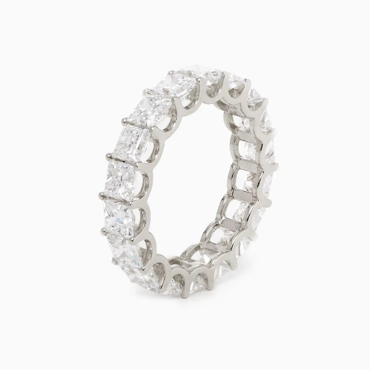18K Yellow Gold Princess Cut Lab Diamond Eternity Band - FIORESE JEWELRY