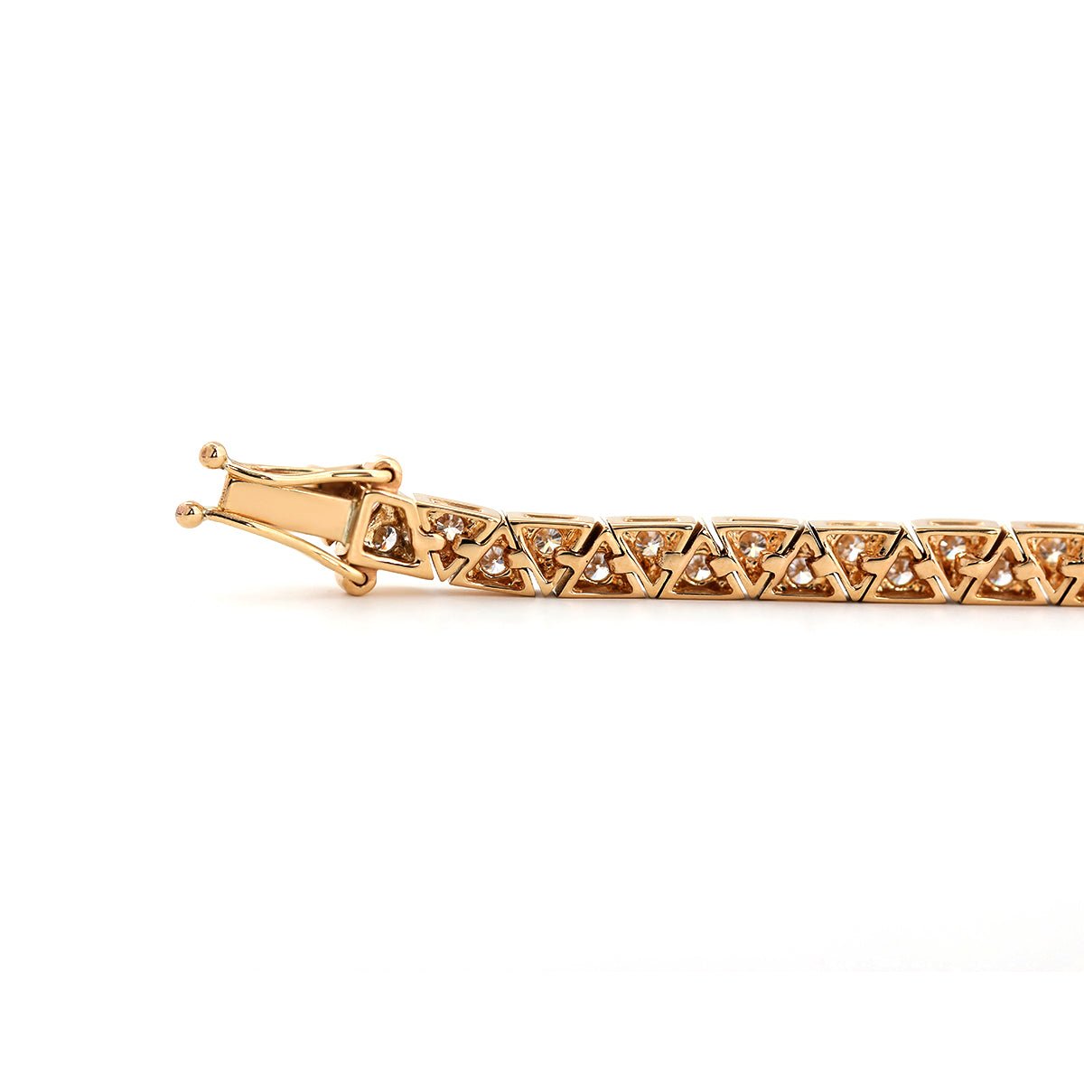 1.8mm Round Lab Diamond Three - Prong Triangle - Set Tennis Bracelet - FIORESE JEWELRY