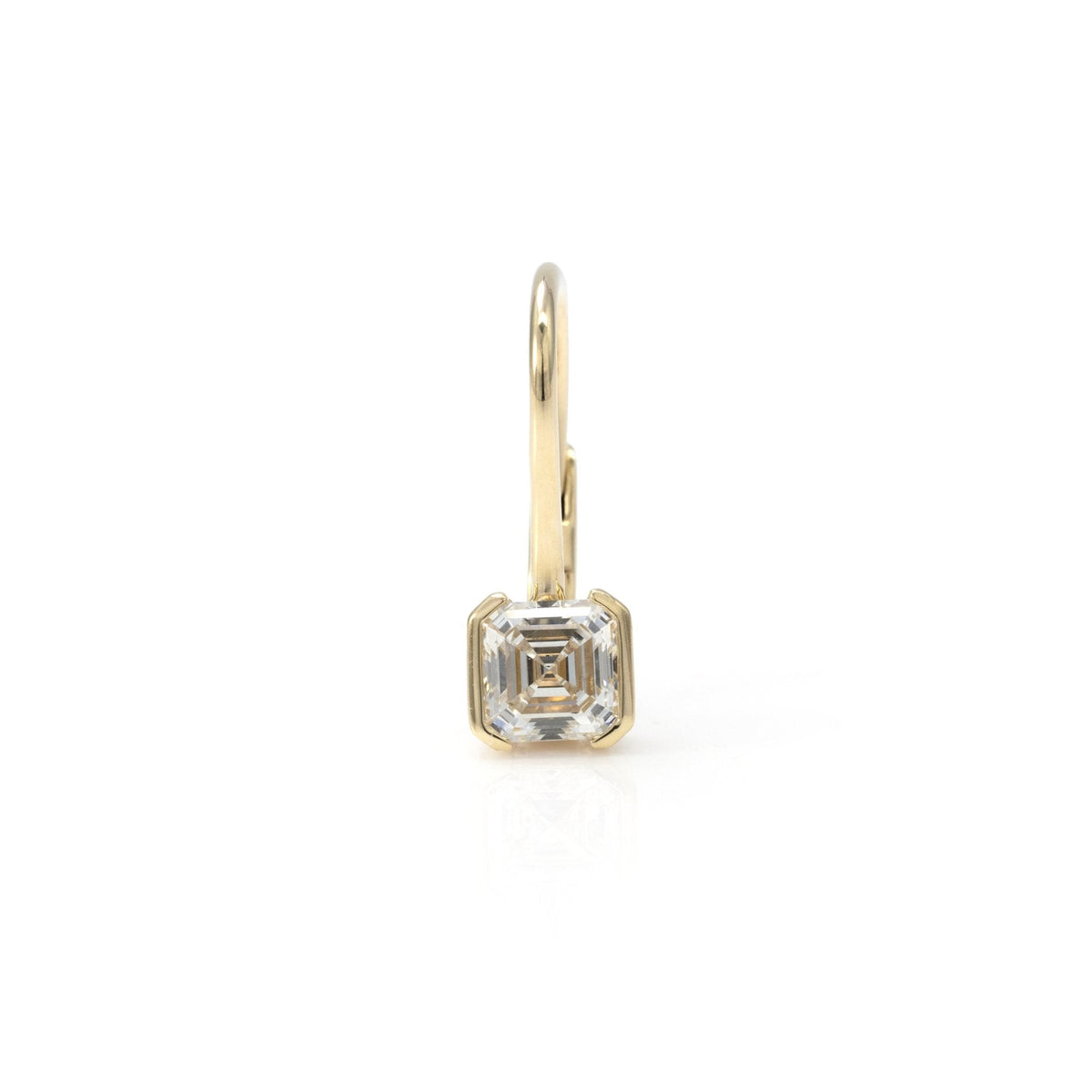 1CT Asscher Cut Drop Earrings in 14K Yellow Gold - LGG Jewelry