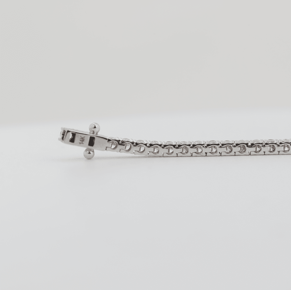 2mm Round Cut Lab Diamond 4 Prong Basket Tennis Bracelet Everyday Essential - FIORESE JEWELRY