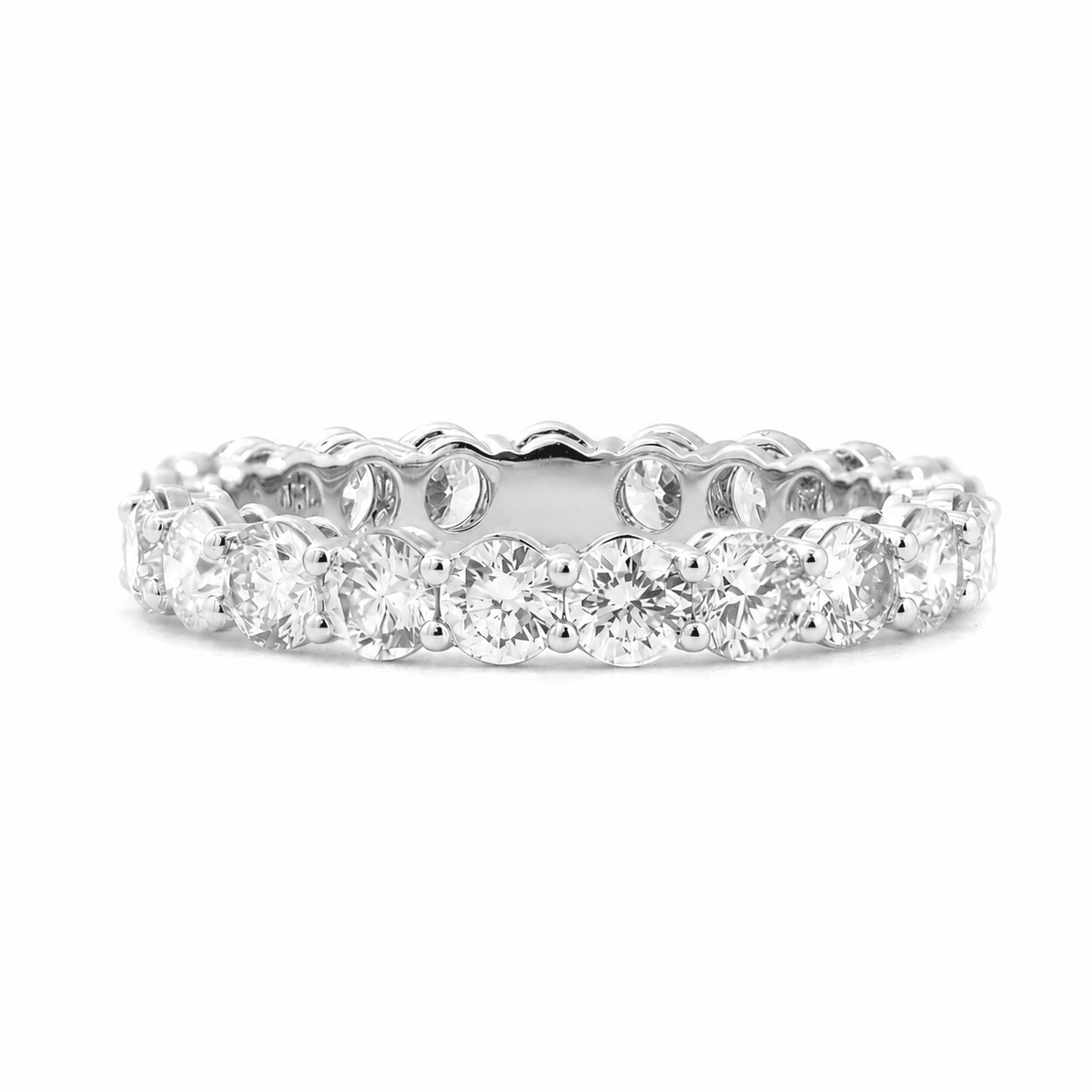 3mm Round Lab Diamond Eternity Ring with Shared Prong Basket Setting - FIORESE JEWELRY