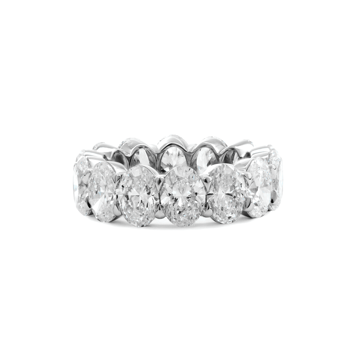 7*5mm Oval Cut Lab Diamond Shared Prong Setting Eternity Ring - FIORESE JEWELRY
