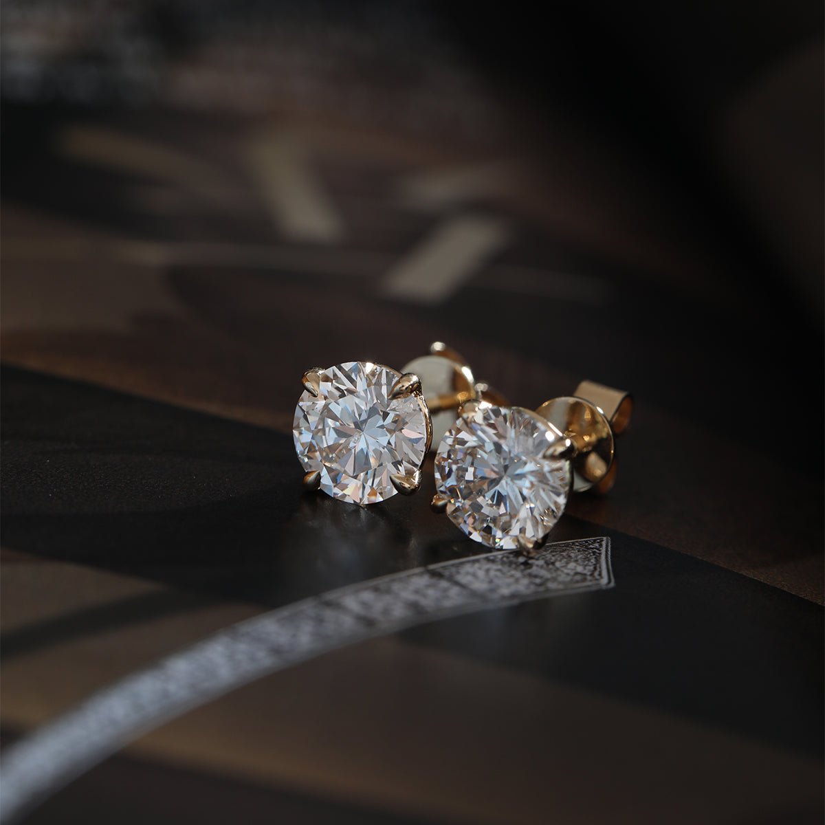 Cherished Moments 2 ct tw Round Cut Lab Diamond 4 Claw Prongs Martini Stud Earrings (DE/G Color, VS Clarity) - FIORESE JEWELRY