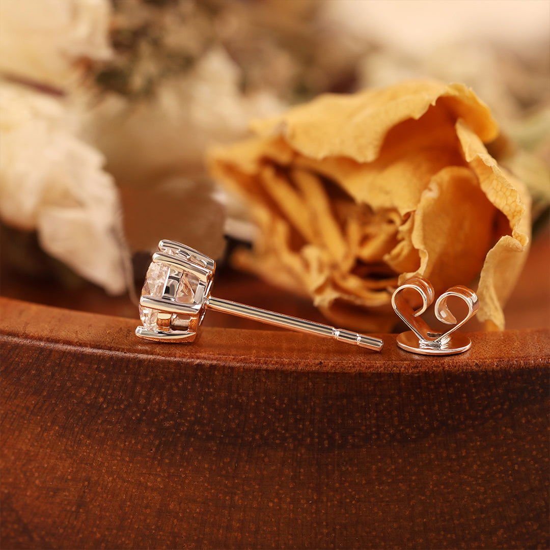 Classic Round Cut Lab Diamond Six Prongs Ear Studs - LGG Jewelry