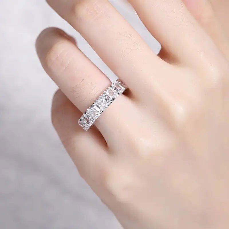 Cushion Cut Lab Diamond Eternity Band - LGG Jewelry