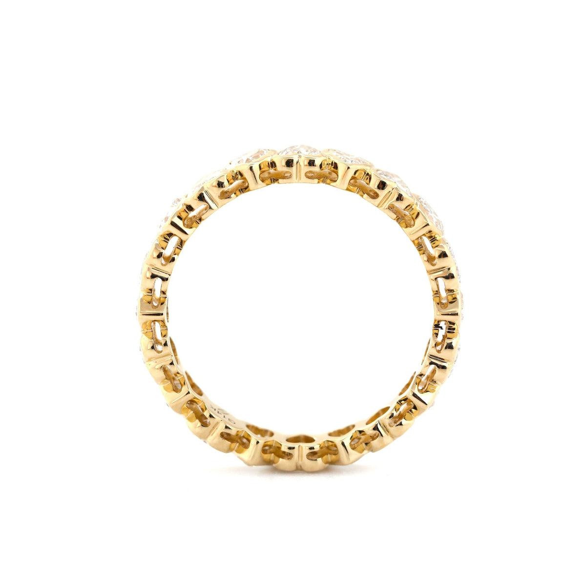 Heart - Shaped Lab Diamond Eternity Ring with Bezel Basket - FIORESE JEWELRY