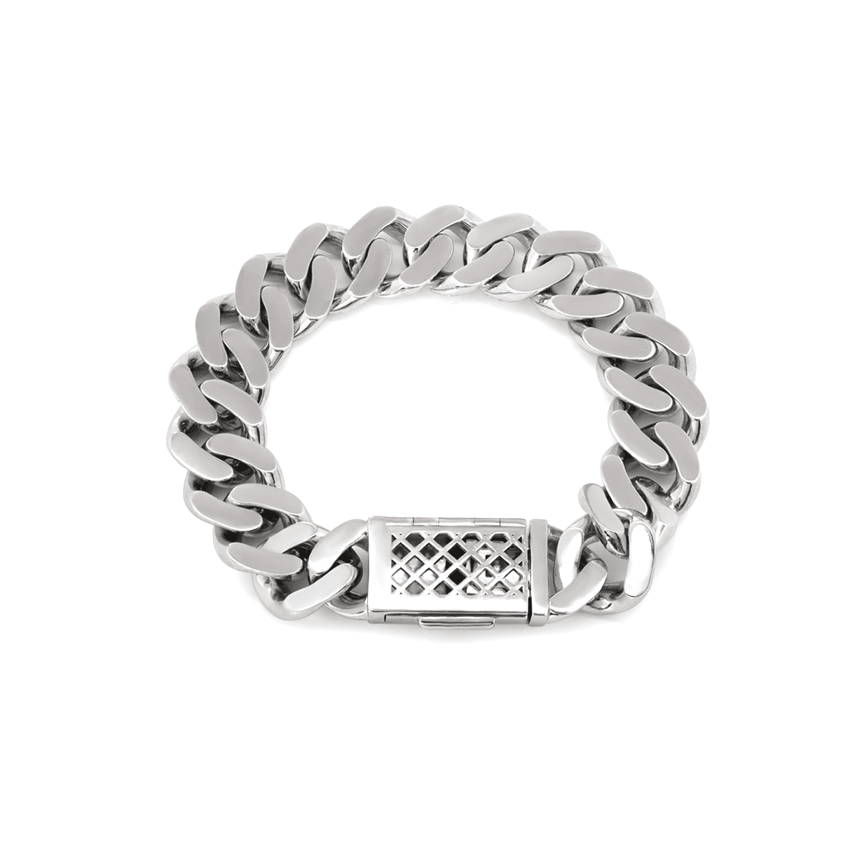 Men's Iced - Out Cuban Link Bracelet with Round Lab Diamonds - FIORESE JEWELRY