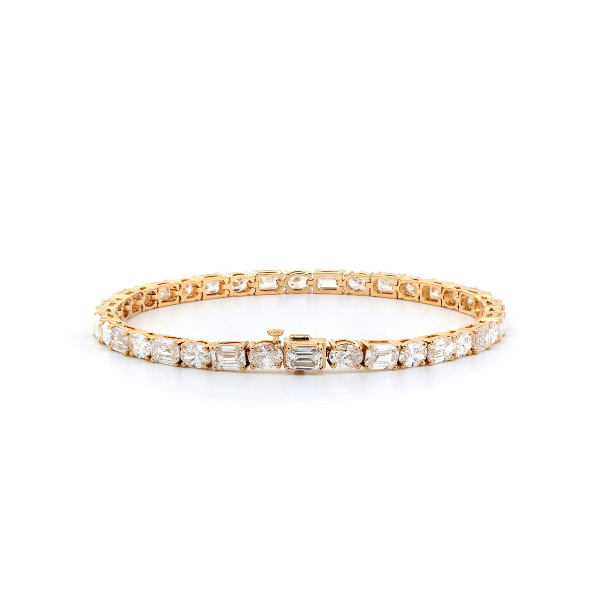 Oval- and Emerald-Cut Lab Diamond East-West Tennis Bracelet - FIORESE JEWELRY