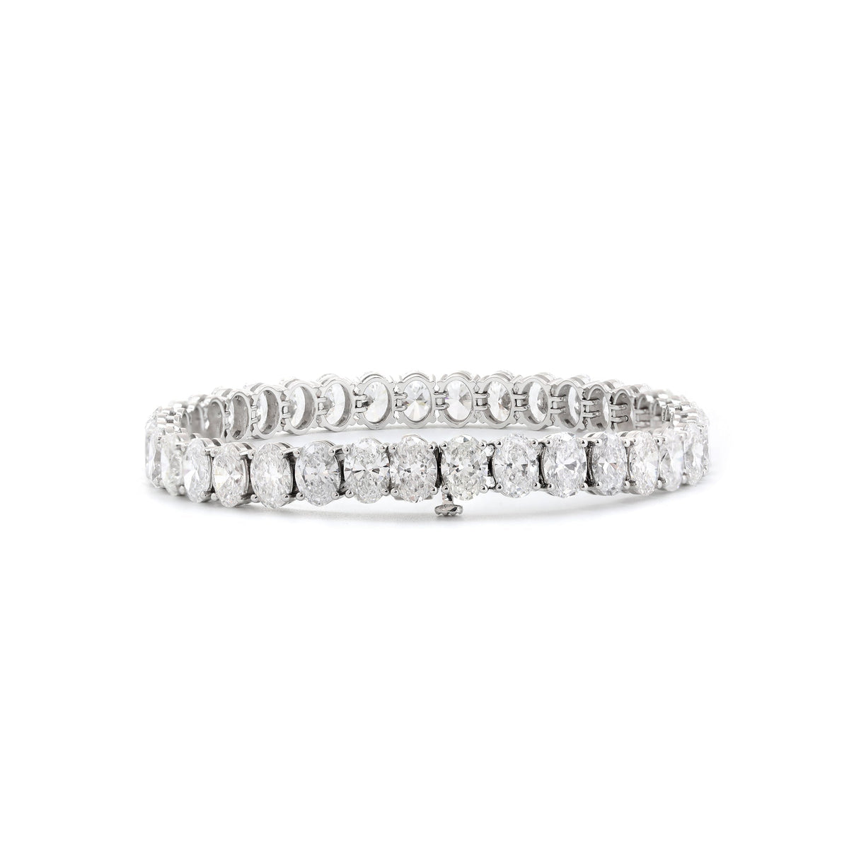 Oval Cut Lab Diamond 4-Prong Basket Tennis Bracelet - FIORESE JEWELRY