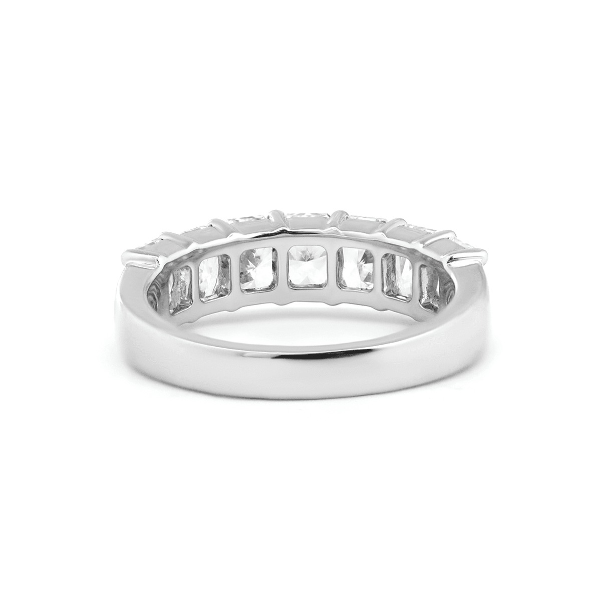 Platinum Radiant Cut Lab Diamond 7 Stone Half Eternity Ring - FIORESE JEWELRY