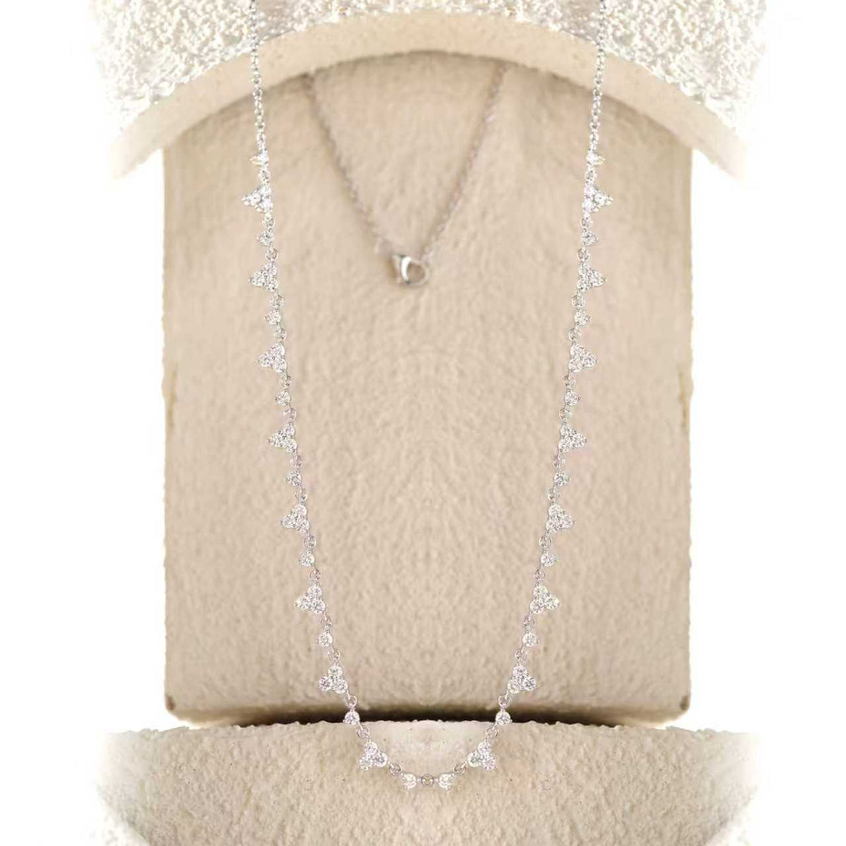 Ready to Ship Round Lab Diamond Triangle Chain Necklace - FIORESE JEWELRY