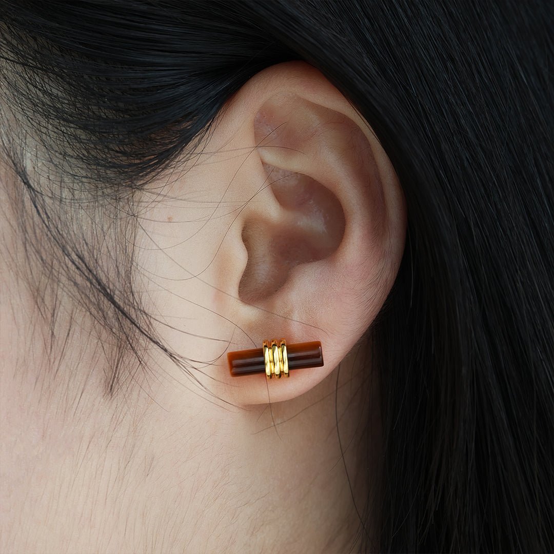 Tigers Eye Beam Earrings - LGG Jewelry