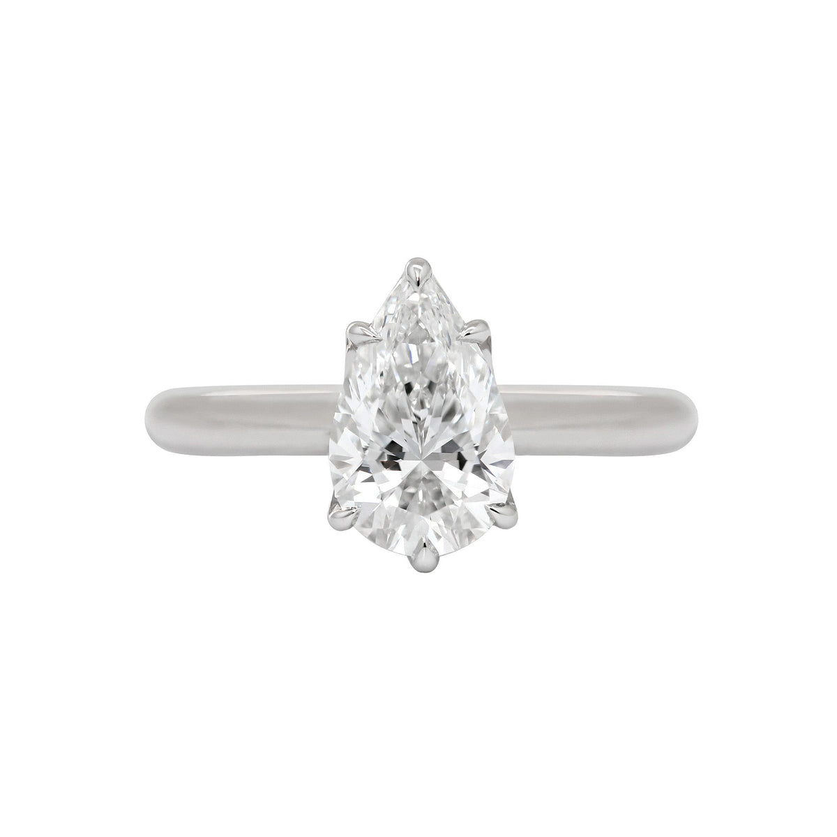 Tuilp Setting Cathedral Pear Brilliant Cut Lab Diamond Solitaire Ring - FIORESE JEWELRY