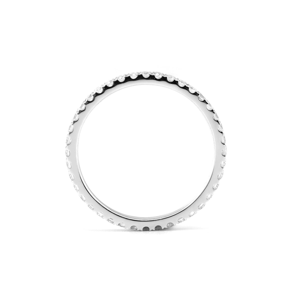 1.3mm Round Cut Lab Diamond Thin Eternity Ring - FIORESE JEWELRY