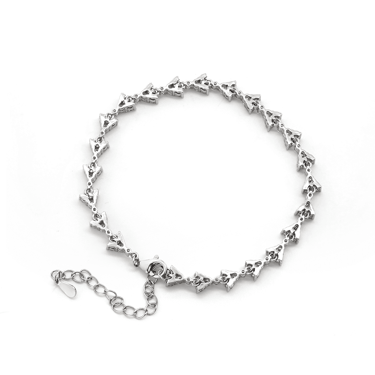 14K White Gold Round Lab Dimaond Cluster Bracelet - FIORESE JEWELRY