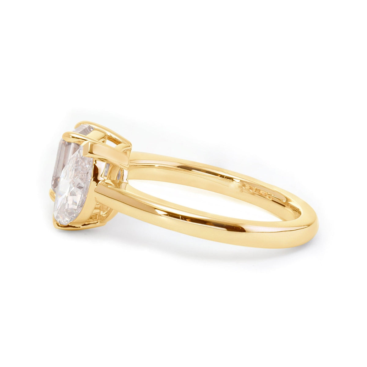 14K Yellow Gold Marquise Cut and Asscher Cut Lab Diamond Toi et Moi Ring - FIORESE JEWELRY