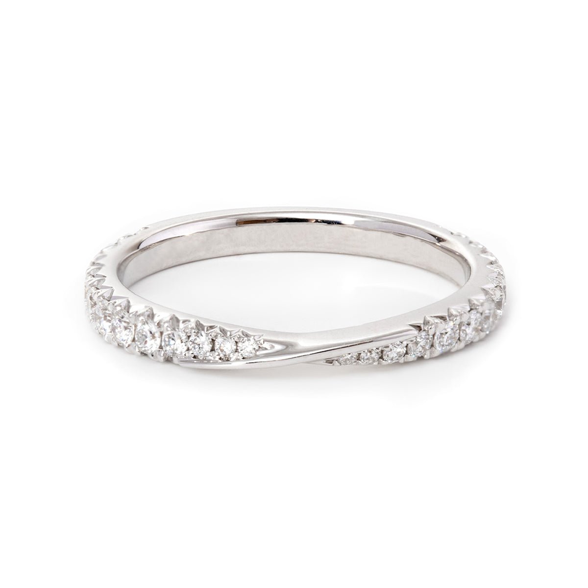 18K White Gold Round Cut Lab Diamond Wedding Ring Enhancer - FIORESE JEWELRY