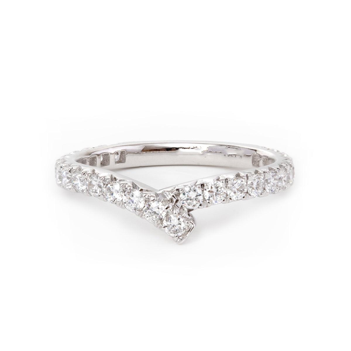 18K White Gold Round Cut Lab Diamond Wedding Ring Enhancer - FIORESE JEWELRY