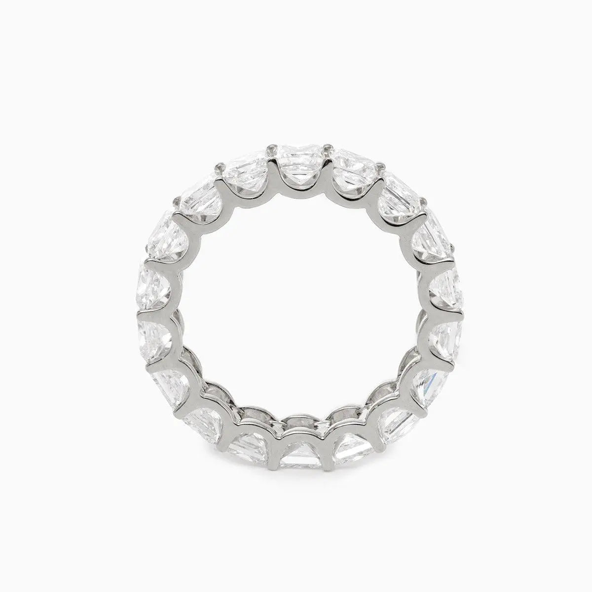 18K Yellow Gold Princess Cut Lab Diamond Eternity Band - FIORESE JEWELRY