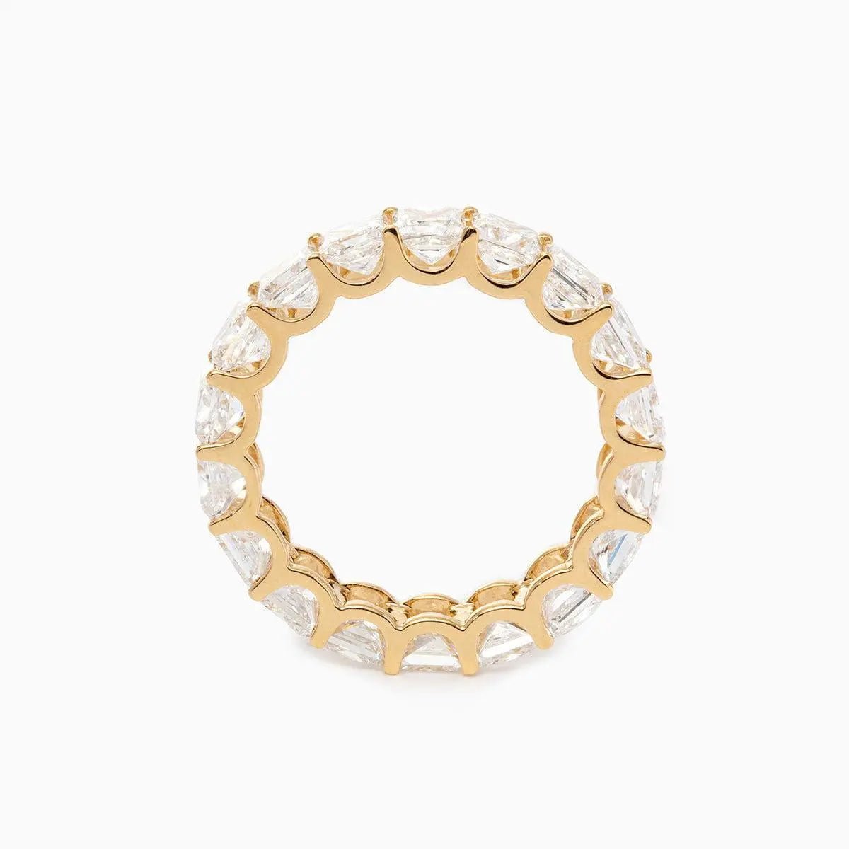 18K Yellow Gold Princess Cut Lab Diamond Eternity Band - FIORESE JEWELRY
