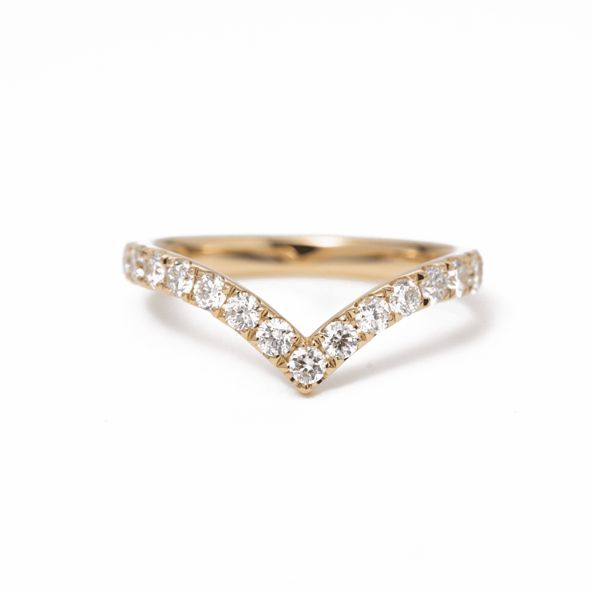18K Yellow Gold Round Cut Lab Diamond Wedding Ring Enhancer - FIORESE JEWELRY