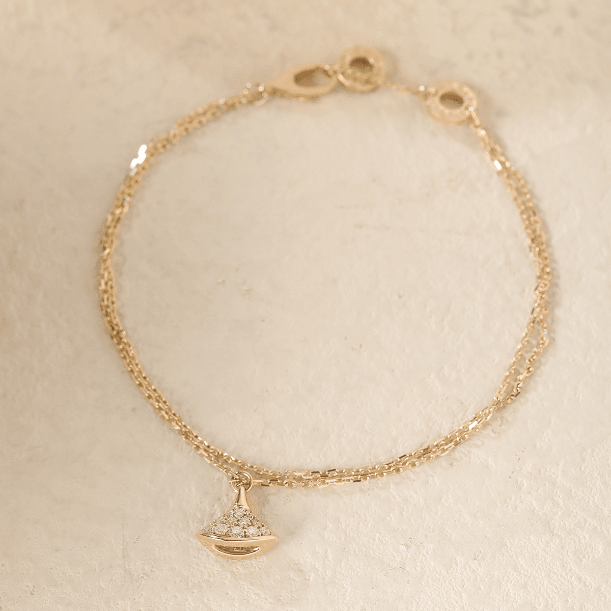 18K Yollow Gold Round Lab Diamond Skirt Pendant Necklace - FIORESE JEWELRY
