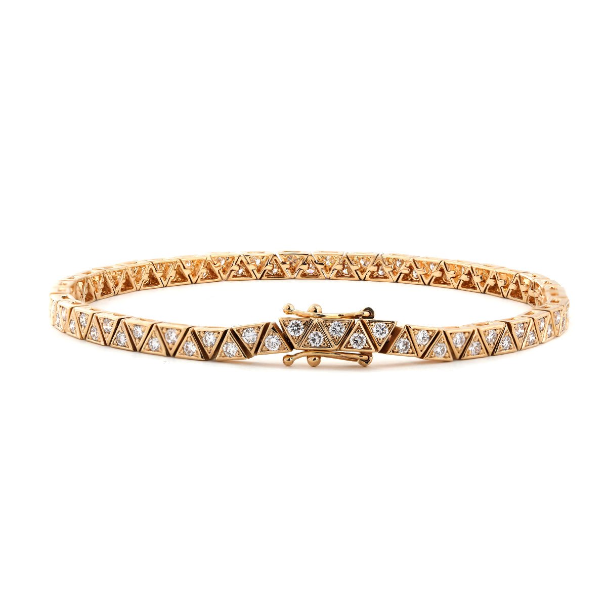 1.8mm Round Lab Diamond Three - Prong Triangle - Set Tennis Bracelet - FIORESE JEWELRY