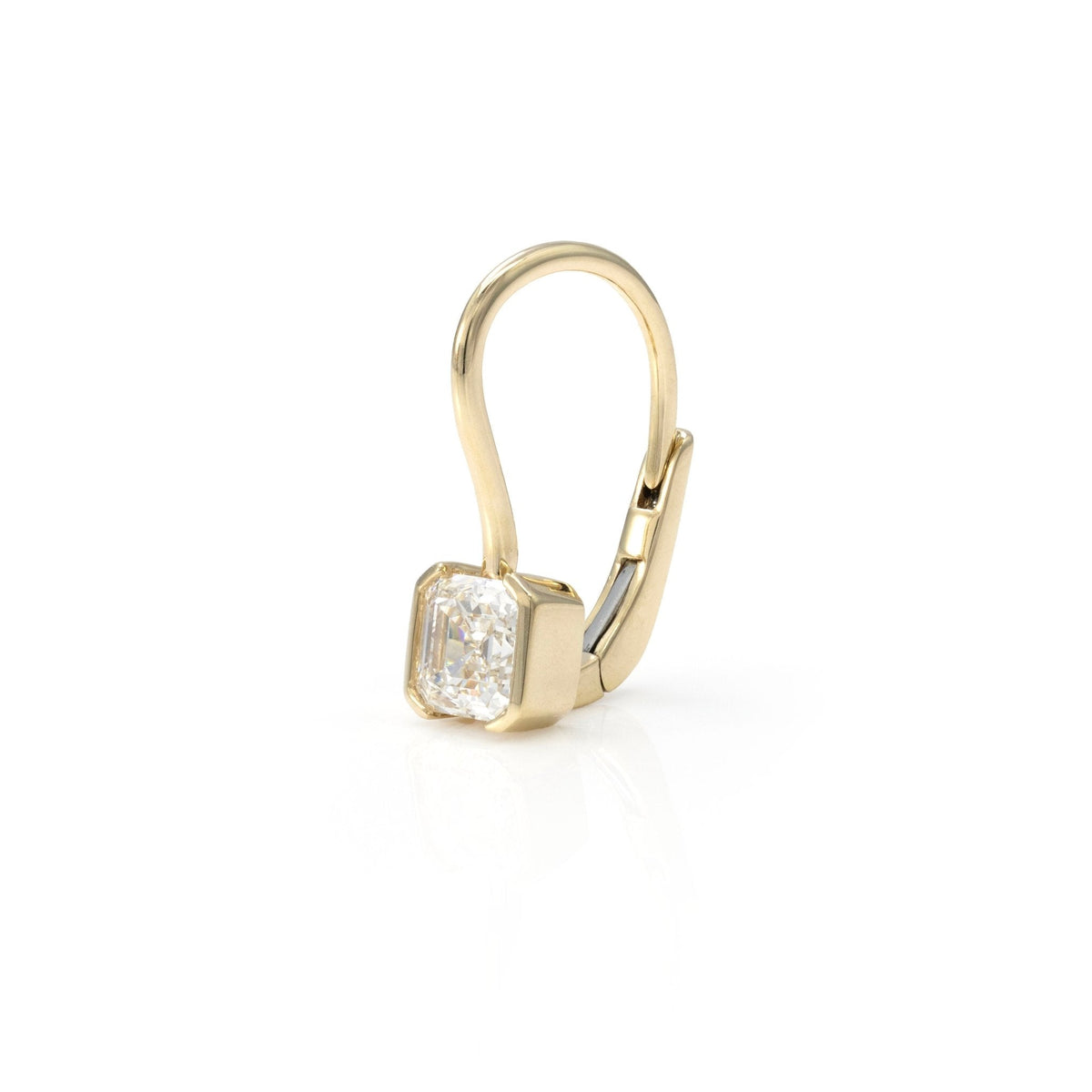 1CT Asscher Cut Drop Earrings in 14K Yellow Gold - LGG Jewelry