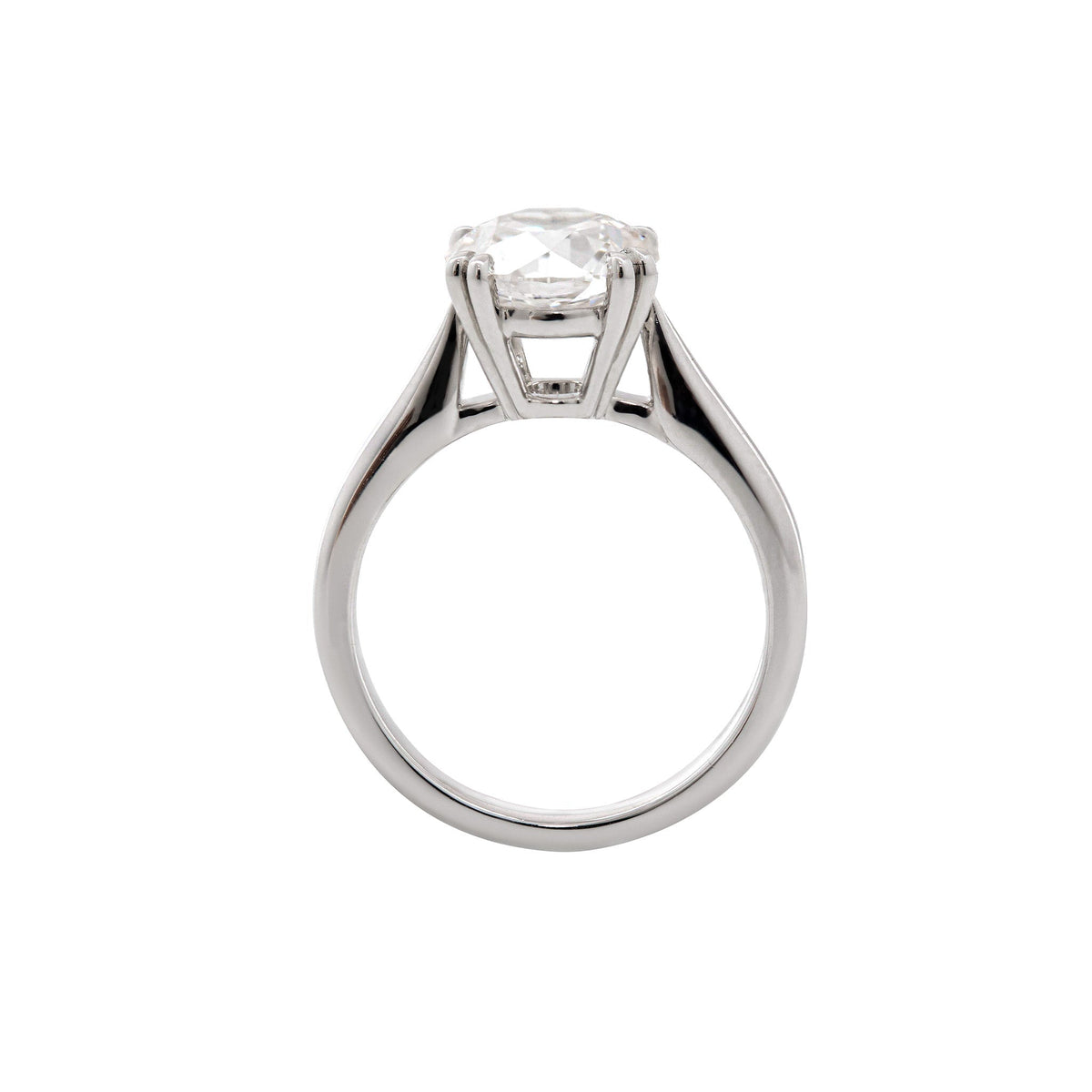 2.01CT Old European Cut Lab Diaond Cathedral Design Double Claw Prong Set Ring - FIORESE JEWELRY