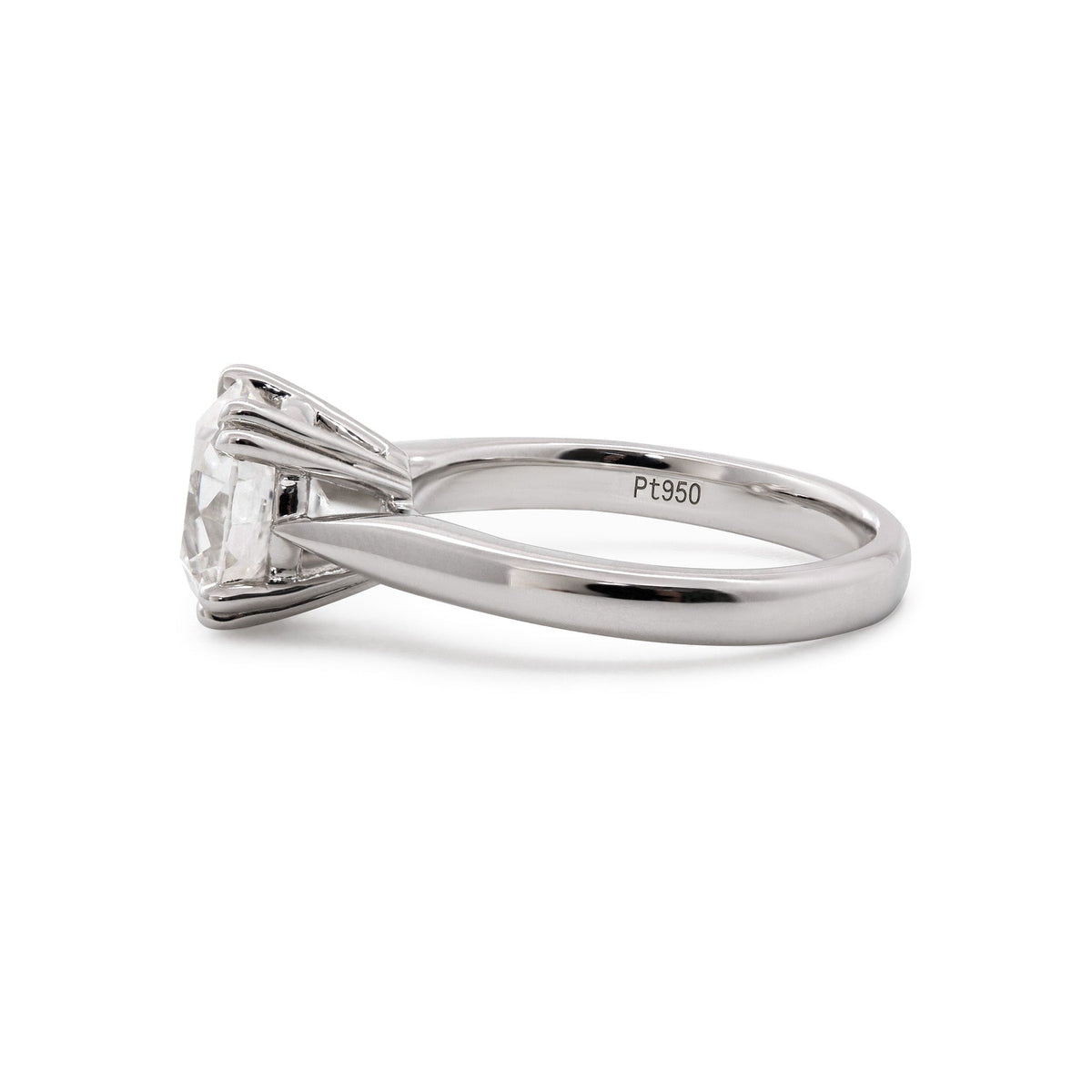 2.01CT Old European Cut Lab Diaond Cathedral Design Double Claw Prong Set Ring - FIORESE JEWELRY