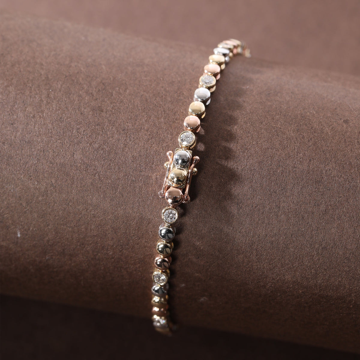 2.2mm Round Lab Diamond Bezel Station Tennis Bracelet - FIORESE JEWELRY