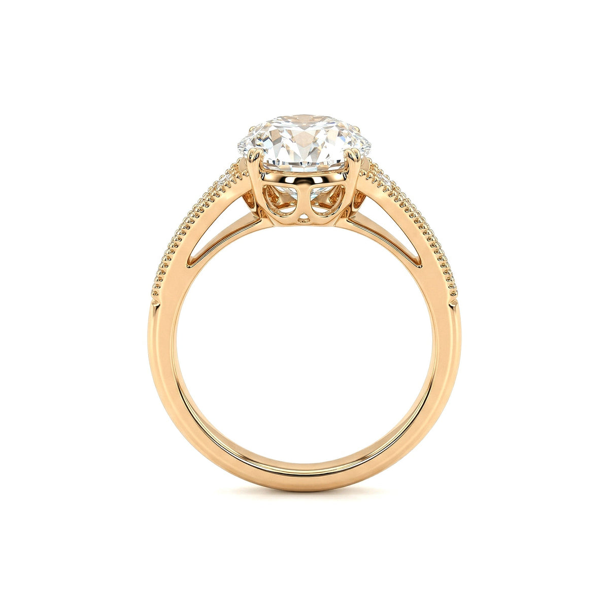 2.56CT Old European Cut Lab Diamond Vintage Milgrain Design Band Ring - FIORESE JEWELRY