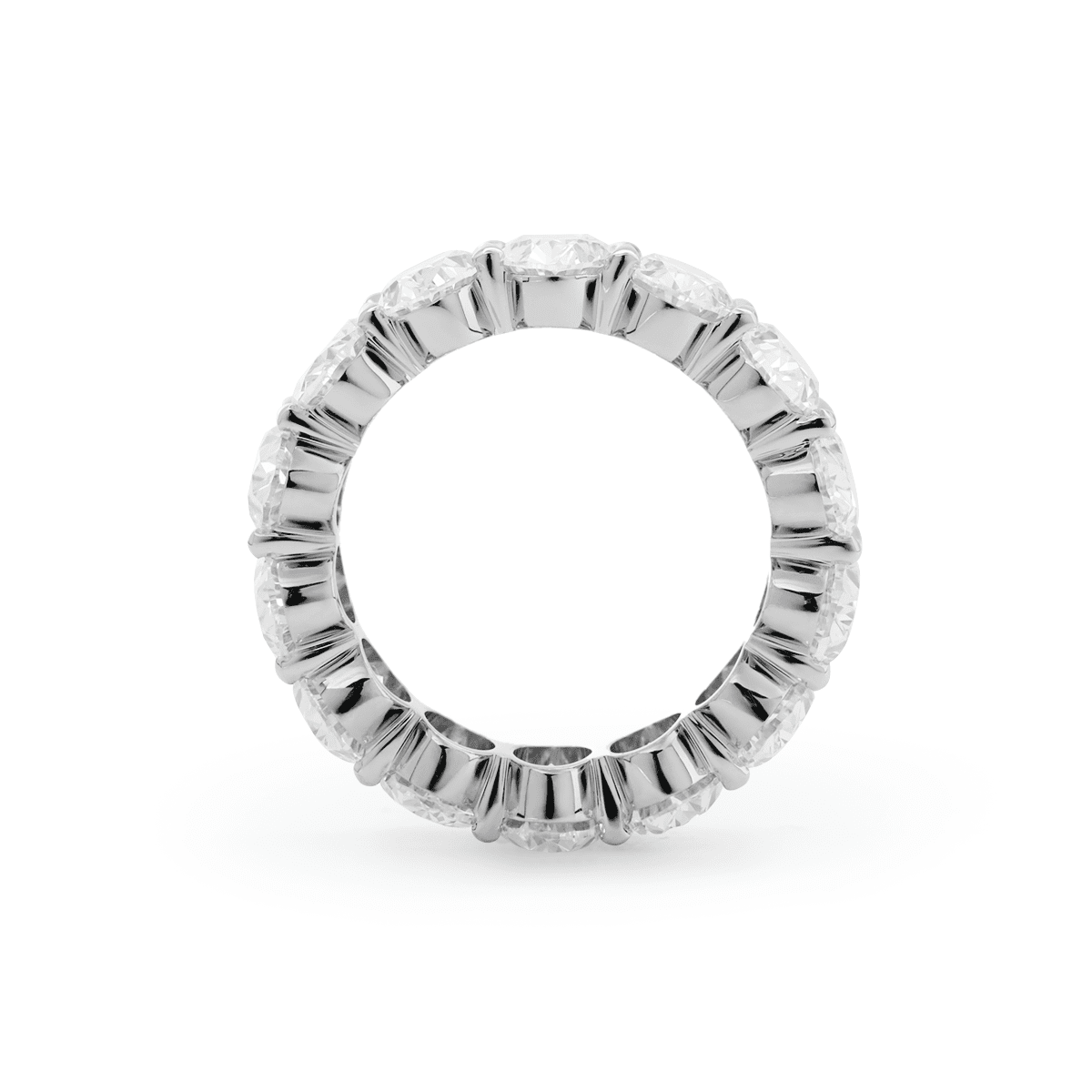 7*5mm Oval Cut Lab Diamond Shared Prong Setting Eternity Ring - FIORESE JEWELRY