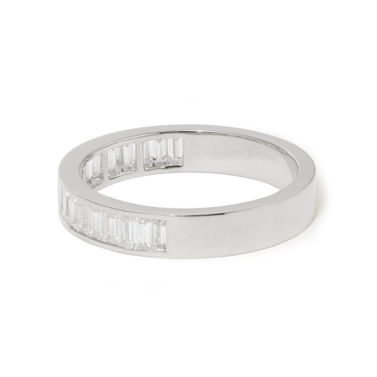 Baguette - Cut Lab Diamond Half Eternity Band with Channel Setting - FIORESE JEWELRY