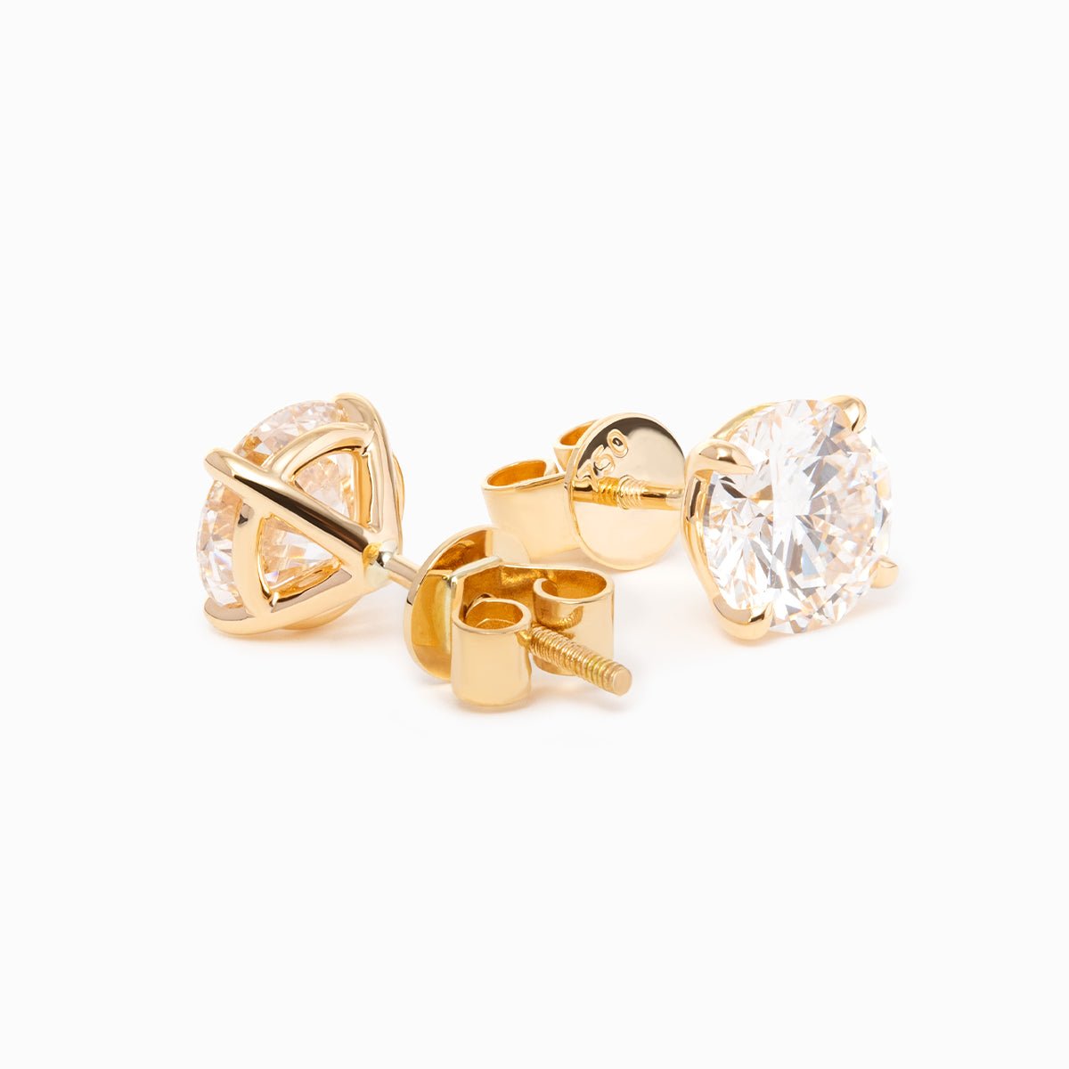 Cherished Moments 2 ct tw Round Cut Lab Diamond 4 Claw Prongs Martini Stud Earrings (DE/G Color, VS Clarity) - FIORESE JEWELRY