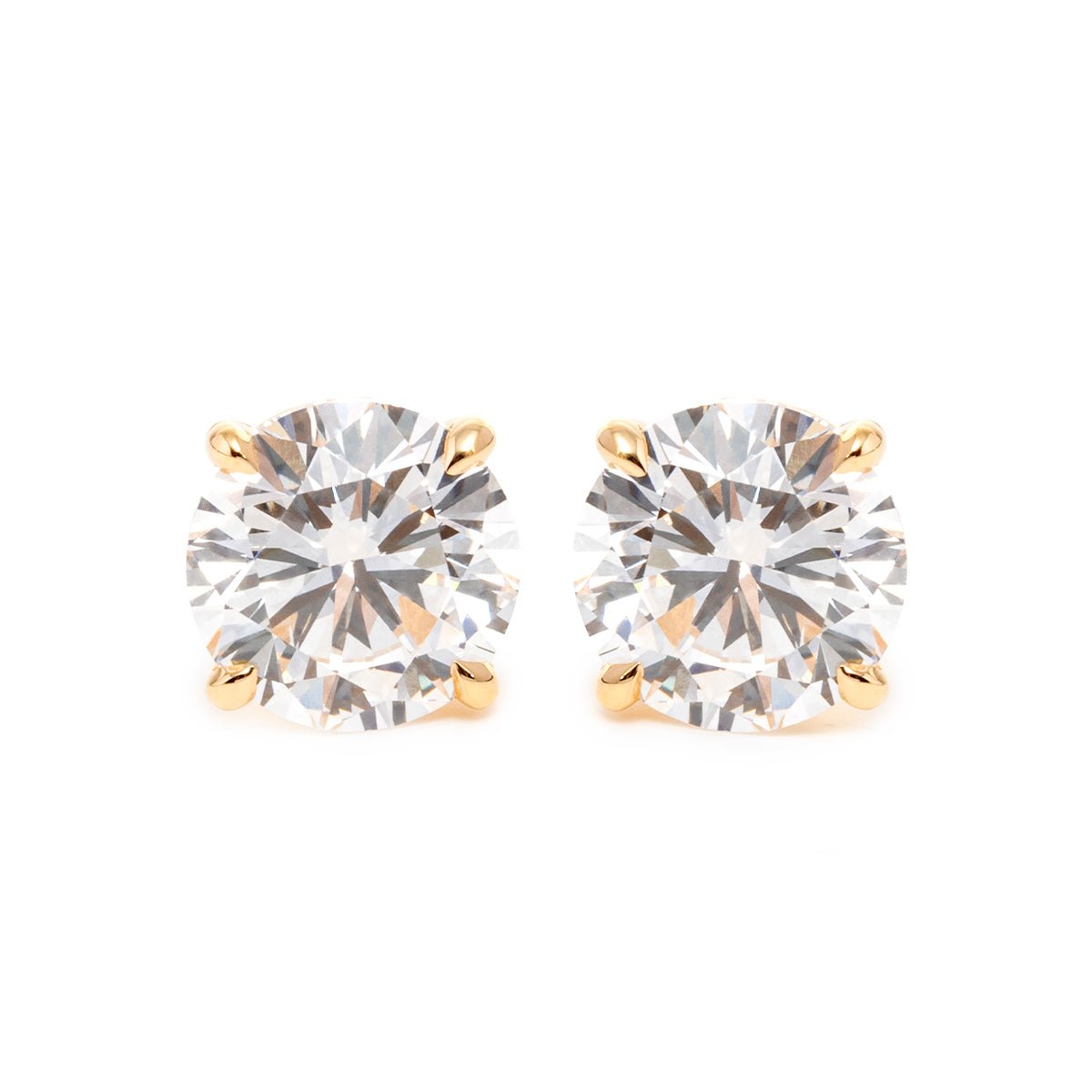 Cherished Moments 2 ct tw Round Cut Lab Diamond 4 Claw Prongs Martini Stud Earrings (DE/G Color, VS Clarity) - FIORESE JEWELRY