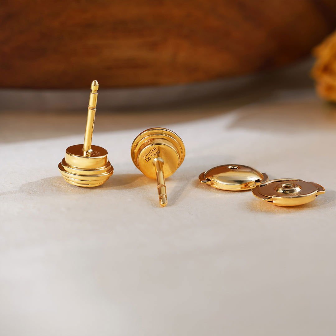 Classic Round Cut Lab diamond Bezel Ear Studs - LGG Jewelry