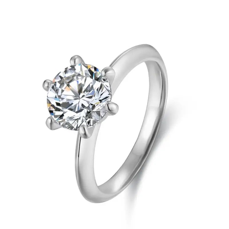 Classic Six-prongs 1.5 Ct Round Cut Lab Diamond Solitaire Engagement Ring - LGG Jewelry