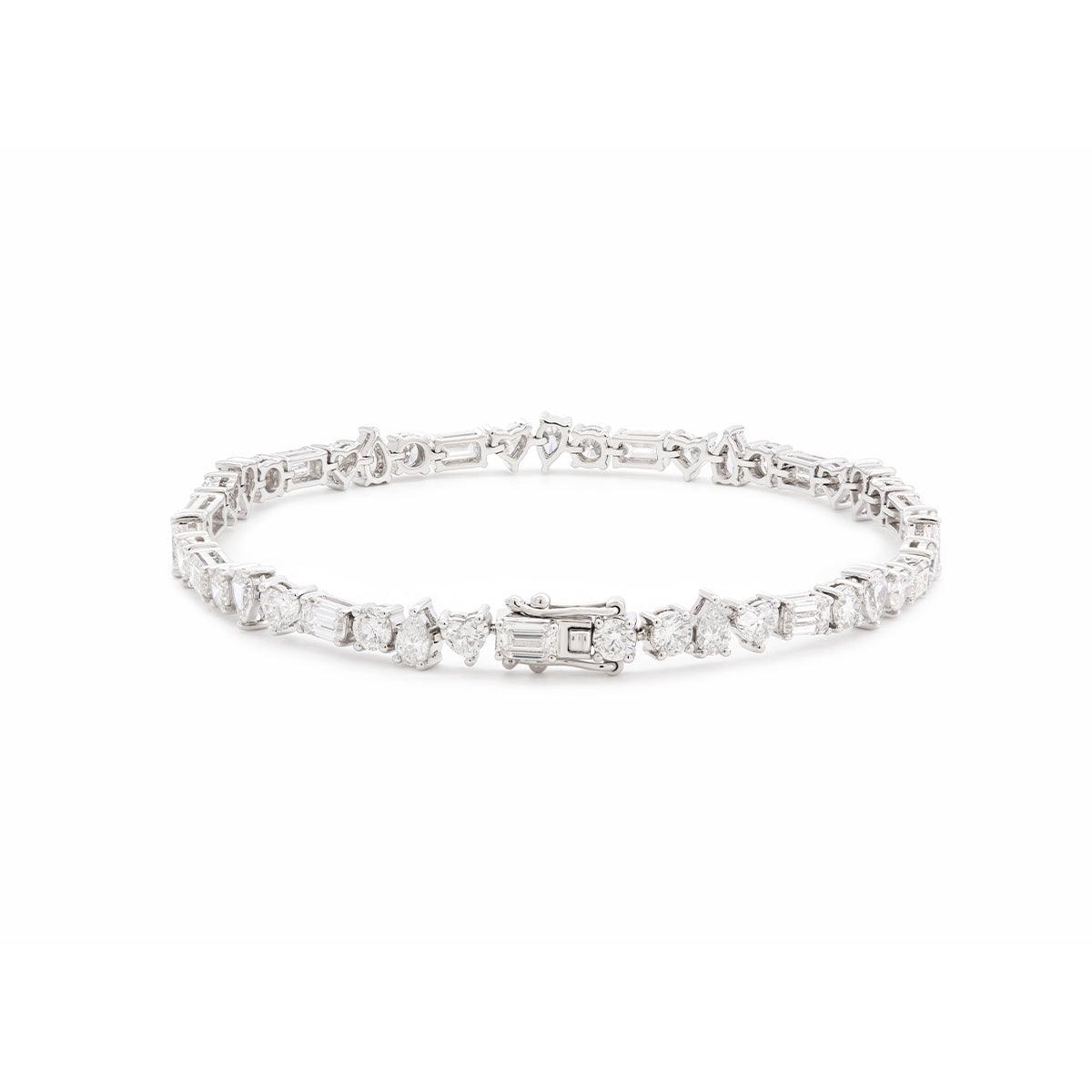 Lab Diamond Tennis Bracelet Featuring Four Diamond Shapes - FIORESE JEWELRY
