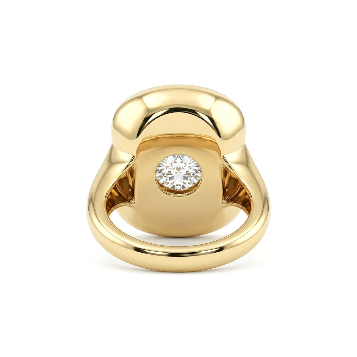 Modern Vintage Pillow Four - prong Bezel Set Old European Cut Lab Diamond Ring - FIORESE JEWELRY