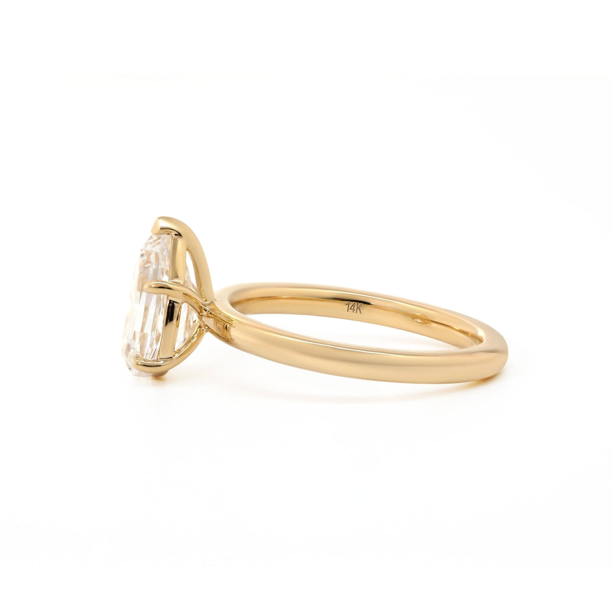 Pear - Cut Lab Diamond Solitaire Ring with 5 - Prong Martini Setting - FIORESE JEWELRY