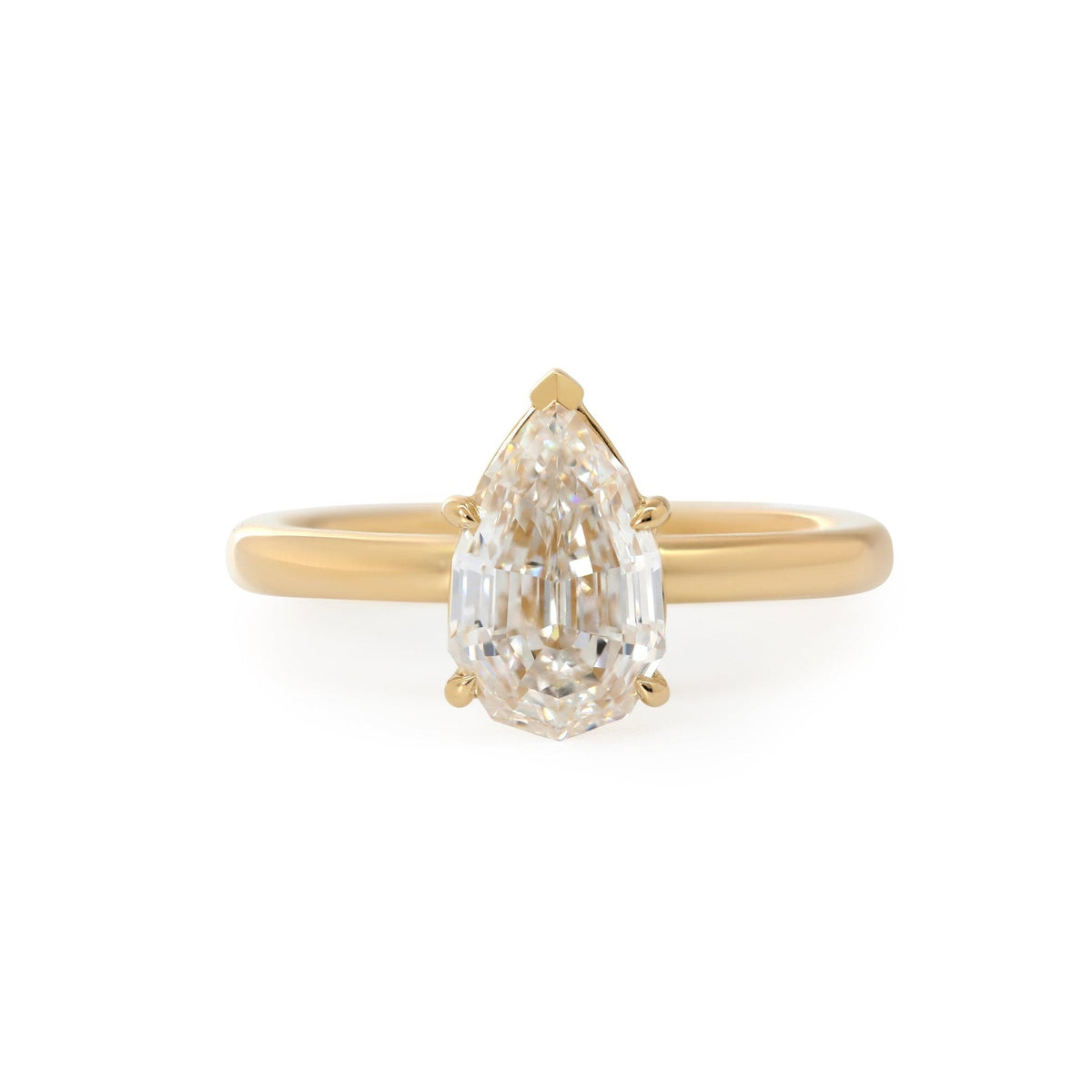 Pear - Cut Lab Diamond Solitaire Ring with 5 - Prong Martini Setting - FIORESE JEWELRY
