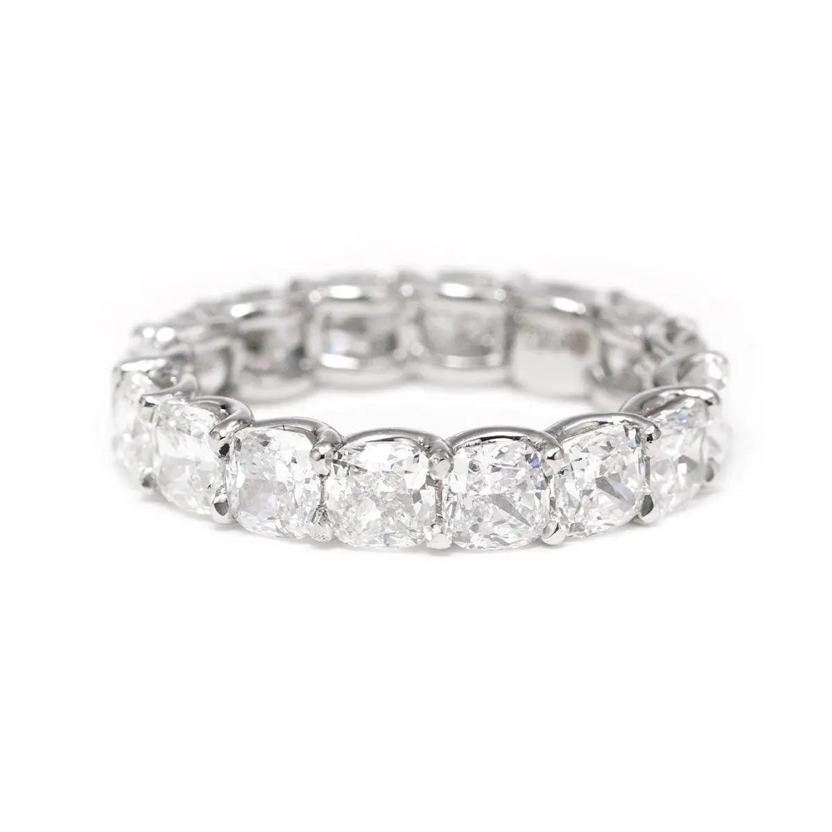 Platinum Cushion Cut Lab Diamond Eternity Ring - FIORESE JEWELRY