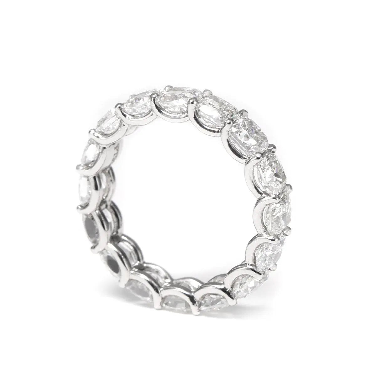 Platinum Cushion Cut Lab Diamond Eternity Ring - FIORESE JEWELRY