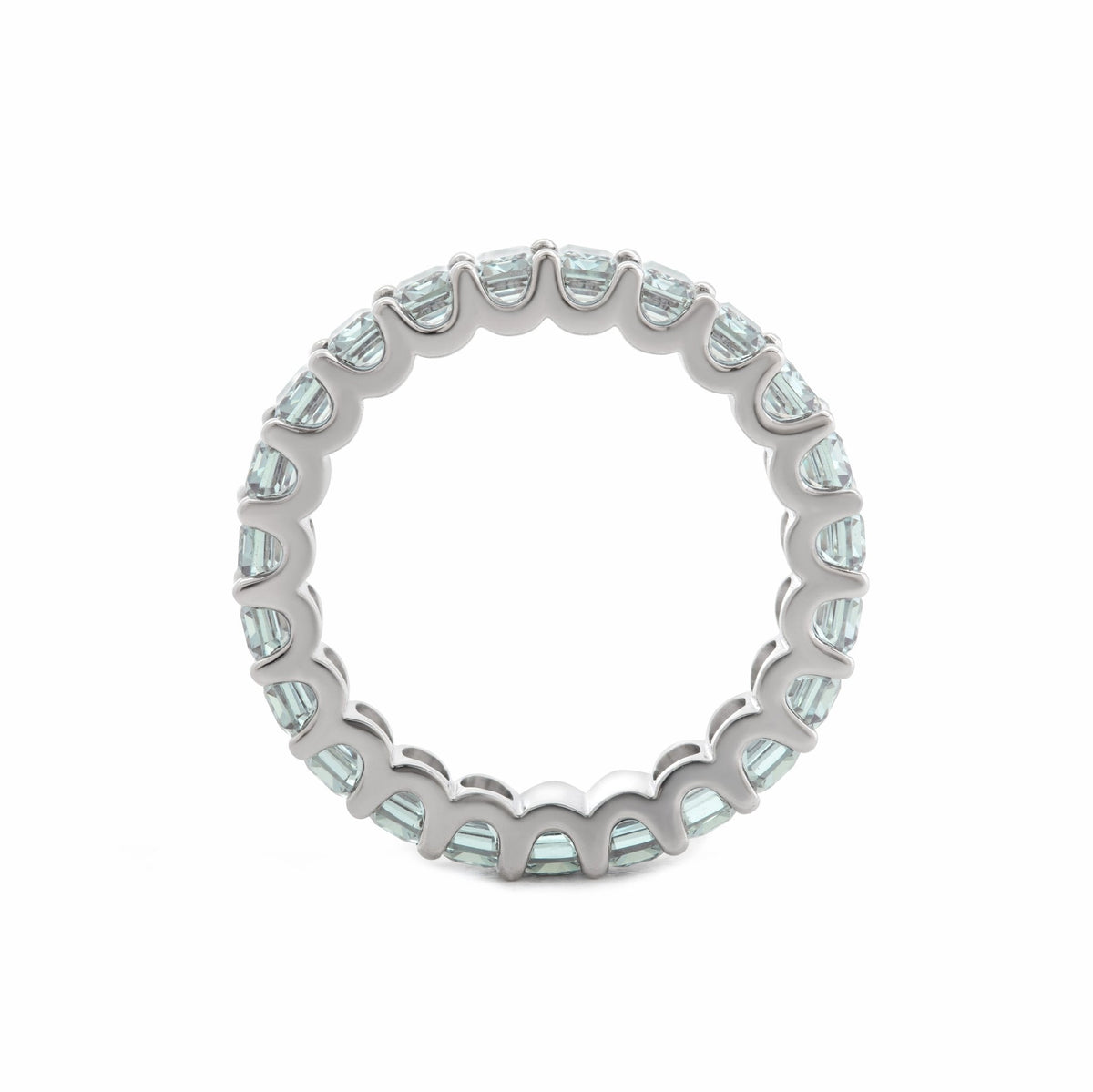 Platinum Emerald Cut Lab Alexandrite Eternity Ring - FIORESE JEWELRY